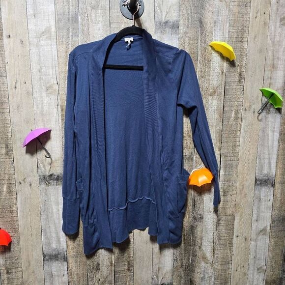 Splendid Navy Pima Cotton and Modal Blend Cardigan - Picture 1 of 4